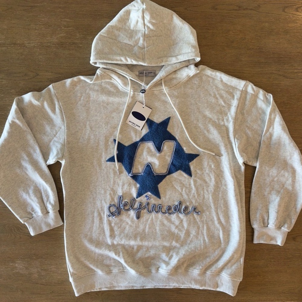 NEW Aelfric Eden Sweatshirt Stellaris Embroidered Hoodie Oversized Womens Sz Lge